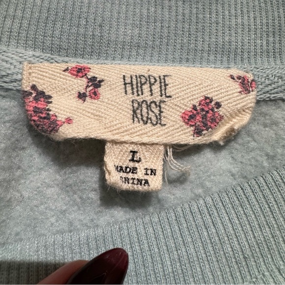 Hippie Rose Blue and White Tie-Dye Sweater. Size Large - Picture 2 of 4